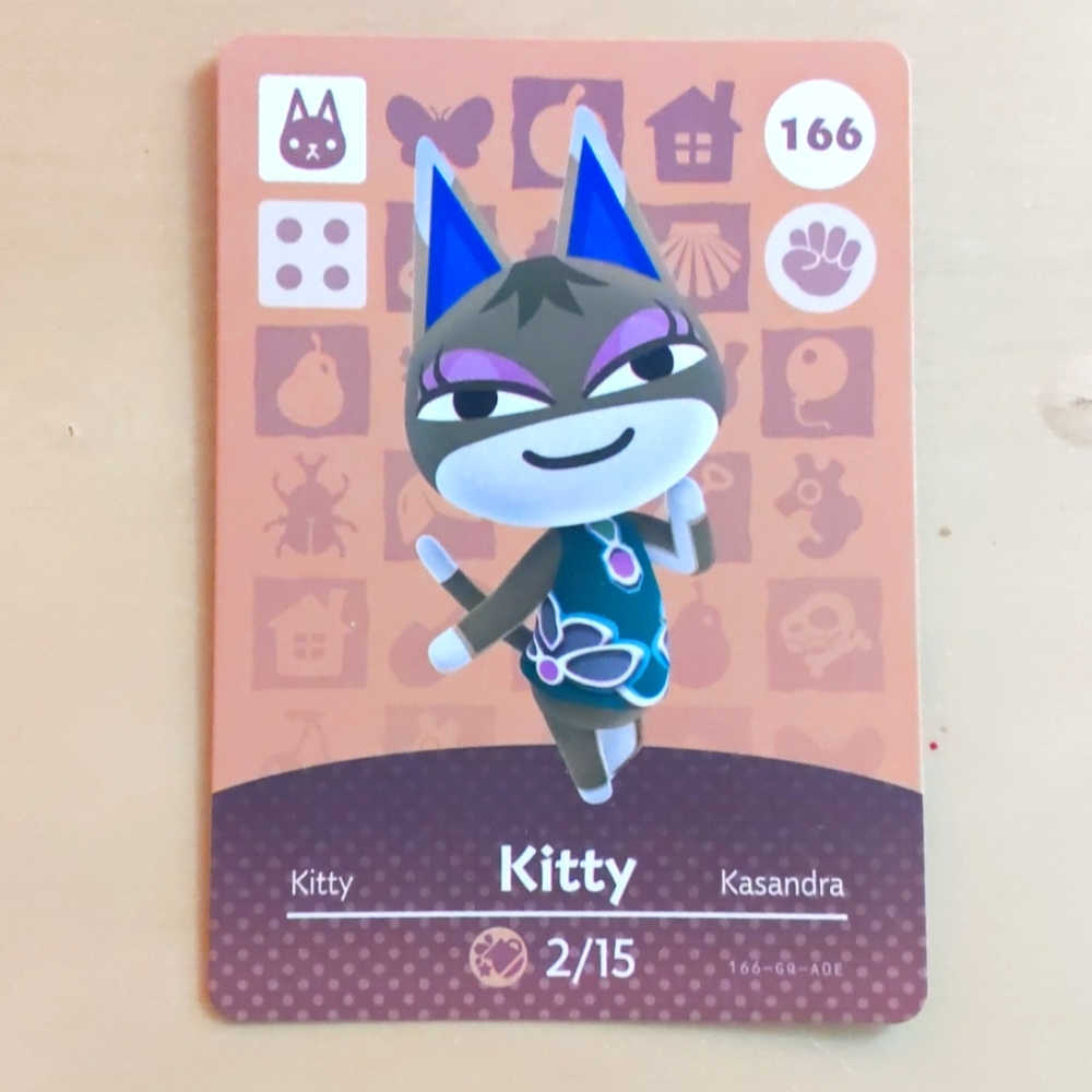Animal Crossing Kitty Amiibo Card 166 ACNH